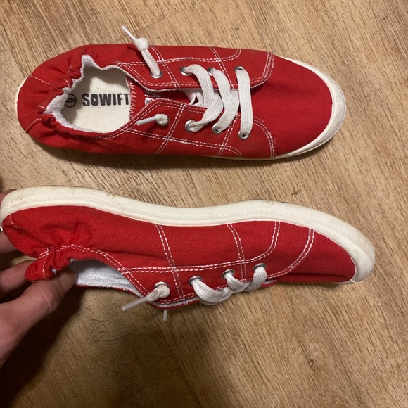 Canvas low top Sowift size 9 womens pull on lace up shoes - Picture 10 of 10